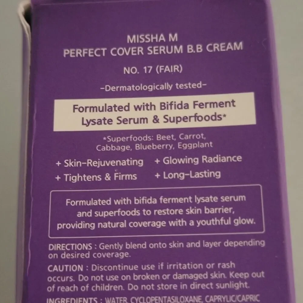 MISSHA M Perfect Cover Serum BB Cream Shade 17 FAIR 1.18OZ/35ML